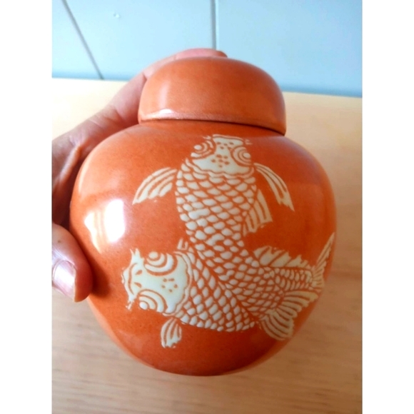Neiman Marcus Other - Vintage Neiman Marcus Porcelain Koi Ginger Jar